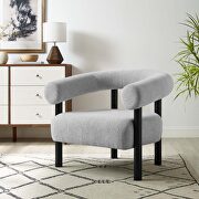 Heathered fabric accent chair in light gray main photo
