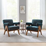 Set of 2 stylish azure fabric armchairs main photo