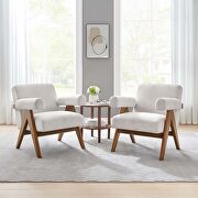Lyra (Ivory) Set of 2 stylish ivory fabric armchairs