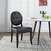 Dining vinyl side chair in black main photo