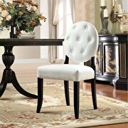Dining vinyl side chair in white