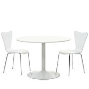 3 piece dining set in white main photo