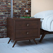 Rich mid-century design nightstand in cappuccino main photo