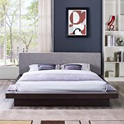 Freja (Cappuccino Gray) Gray finish fabric upholstery platform bed