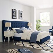 Azure finish upholstered fabric platform bed main photo