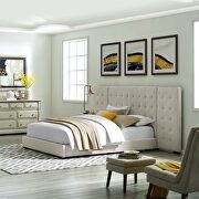 Sierra (Beige) Beige finish upholstered fabric platform bed
