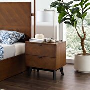 Wood nightstand in walnut main photo