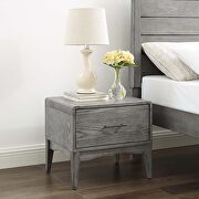 Wood nightstand in gray main photo