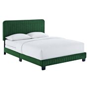 Celine F (Emerald) Emerald finish channel tufted performance velvet full bed