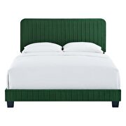 Emerald finish channel tufted performance velvet king bed main photo