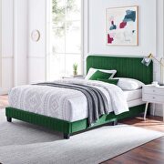 Emerald finish channel tufted performance velvet twin bed main photo