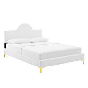 White performance velvet upholstery king bed main photo