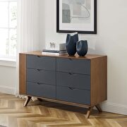 Walnut/ gray finish contemporary modern design dresser main photo