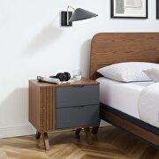 Walnut/ gray finish contemporary modern design nightstand main photo