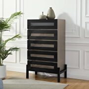 Oak finish contemporary modern style chest