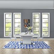 Nahia 8x10 (Ivory/ Light Gray/ Blue) Ivory/ light gray/ blue finish geometric maze area rug