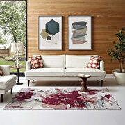 Multicolored finish abstract floral area rug main photo