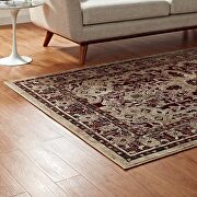 Grania 8x10 Burgundy/ tan finish ornate vintage floral turkish area rug