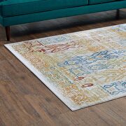 Solimar 4x6 Distressed southwestern aztec vibrant design area rug