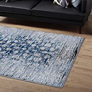 Distressed floral lattice contemporary area rug in moroccan blue main photo