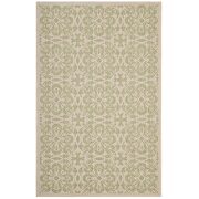Ariana (Green Beige) 9x12 Light green and beige inside/outside vintage floral pattern area rug