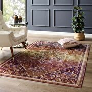 Kaede 4x6 Transitional distressed vintage floral persian medallion area rug