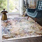 Jayla 5x8 Distressed multicolored finish vintage floral moroccan trellis area rug