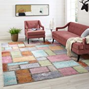 Abstract multicolored finish geometric mosaic area rug main photo