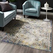 Jacinda 5x8 Multicolored distressed vintage floral persian medallion area rug