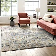 Jacinda 8x10 Distressed multicolored vintage floral persian medallion area rug