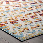 Tamako 5x8 (Multicolored) Multicolored diamond and chevron moroccan trellis indoor/ outdoor area rug