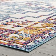 Nyssa 5x8 (Multicolored) Multicolored distressed geometric southwestern aztec indoor/outdoor area rug