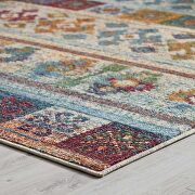 Nala 5x8 Distressed multicolored vintage floral lattice area rug