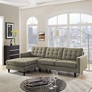 Oatmeal upholstered fabric retro-style sectional sofa