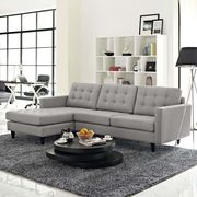 Empress LF (Light Gray) Gray upholstered fabric retro-style sectional sofa