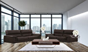 Brown leather sofa + loveseat set in contemporary style main photo
