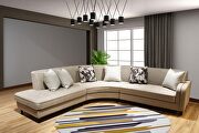 Polyester fabric gray right-facing quality sectional sofa main photo