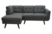 Movable headrests dark gray fabric left-facing sectional sofa