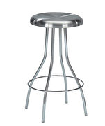 Chromed round counter height bar stool main photo