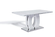 Cafe 472 White faux marble top dining table