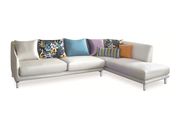 White Modern low-profile white fabric sectional main photo