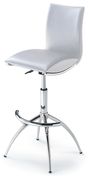 Bar Stool 60 (White) Contemporary pair of white leatherette bar stools