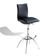 Contemporary pair of black leatherette bar stools main photo