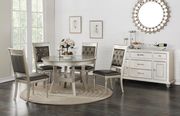 Silver finish round dining table w/ insert