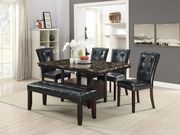 P2460 (Black) Faux marble top casual style dining table