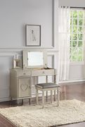 Silver vanity + stool set in casual style main photo