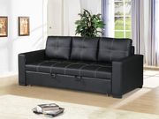 Black faux leather convertible sofa / sofa bed main photo