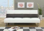 Ash/white affordable sofa bed in leatherette main photo