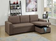 Convertible brown sectional sofa w/ storage main photo