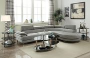 Light gray bonded leather sectional sofa main photo